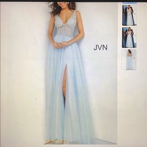 JVN by Jovani V-Neck Tulle Dress JVN4379